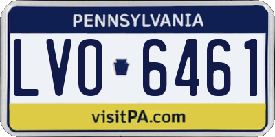 PA license plate LVO6461