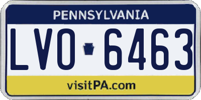 PA license plate LVO6463
