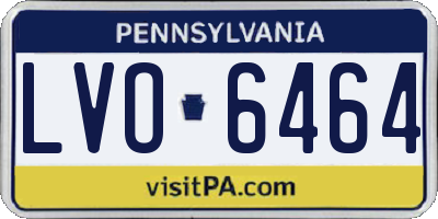 PA license plate LVO6464