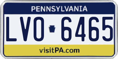 PA license plate LVO6465