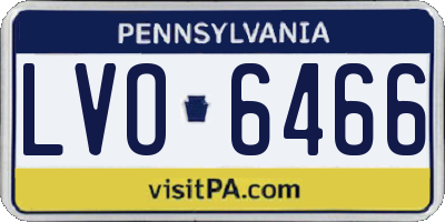 PA license plate LVO6466