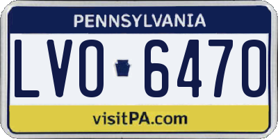 PA license plate LVO6470