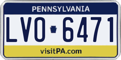 PA license plate LVO6471