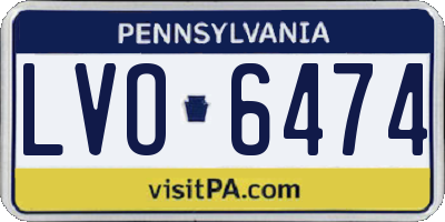 PA license plate LVO6474
