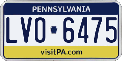 PA license plate LVO6475