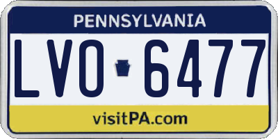 PA license plate LVO6477