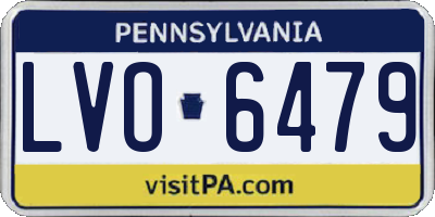 PA license plate LVO6479