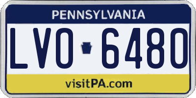 PA license plate LVO6480