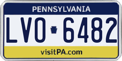 PA license plate LVO6482