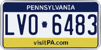 PA license plate LVO6483