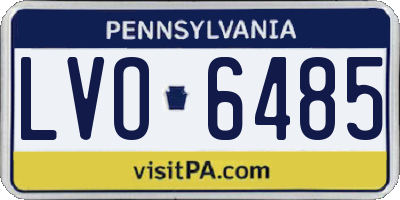 PA license plate LVO6485