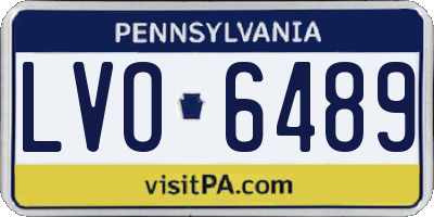 PA license plate LVO6489