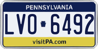PA license plate LVO6492