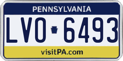 PA license plate LVO6493