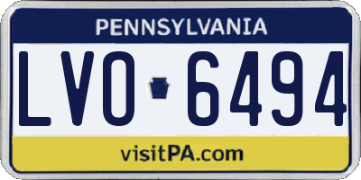 PA license plate LVO6494