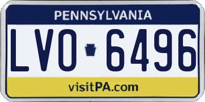 PA license plate LVO6496