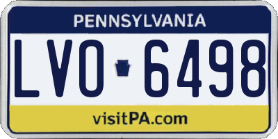 PA license plate LVO6498
