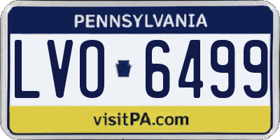 PA license plate LVO6499
