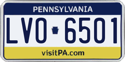 PA license plate LVO6501