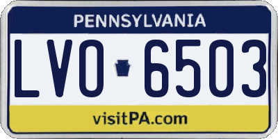 PA license plate LVO6503