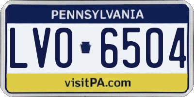 PA license plate LVO6504