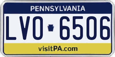 PA license plate LVO6506