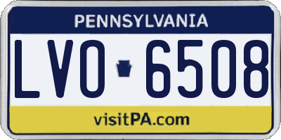PA license plate LVO6508