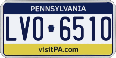 PA license plate LVO6510