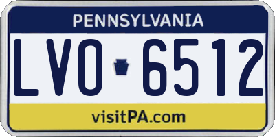 PA license plate LVO6512