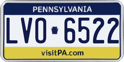 PA license plate LVO6522