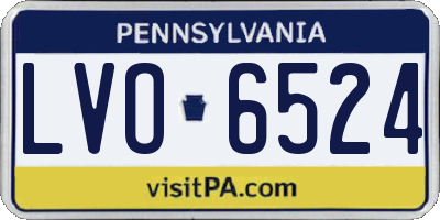 PA license plate LVO6524