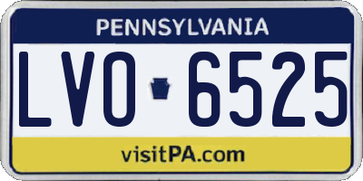 PA license plate LVO6525