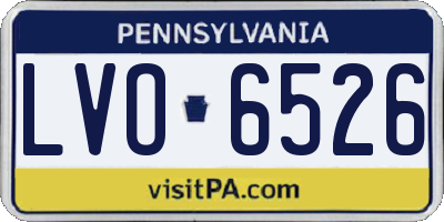 PA license plate LVO6526