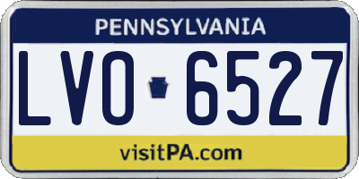 PA license plate LVO6527