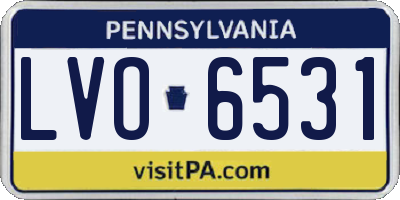 PA license plate LVO6531