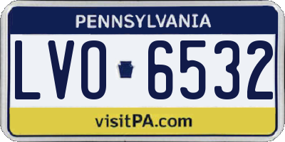 PA license plate LVO6532