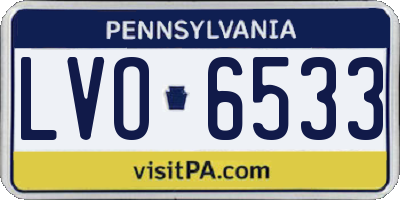 PA license plate LVO6533