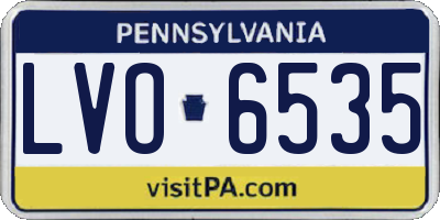 PA license plate LVO6535