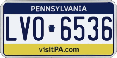 PA license plate LVO6536