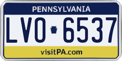 PA license plate LVO6537