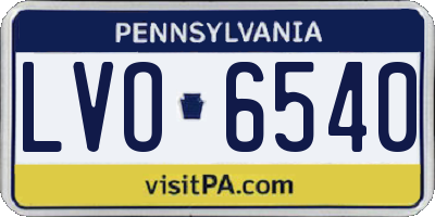 PA license plate LVO6540