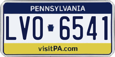 PA license plate LVO6541