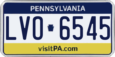 PA license plate LVO6545