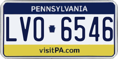 PA license plate LVO6546