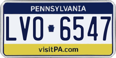 PA license plate LVO6547