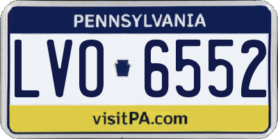 PA license plate LVO6552