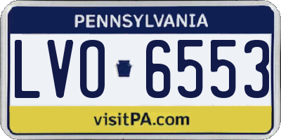 PA license plate LVO6553