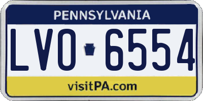 PA license plate LVO6554