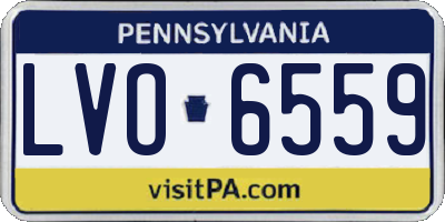 PA license plate LVO6559