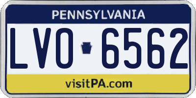 PA license plate LVO6562